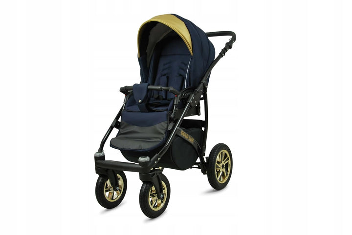 BabyLux® Kinderwagen Set 4 in 1 - Gold Lux - incl. Babywanne, Buggy Sportsitz, Auto-Babyschale, ISOF