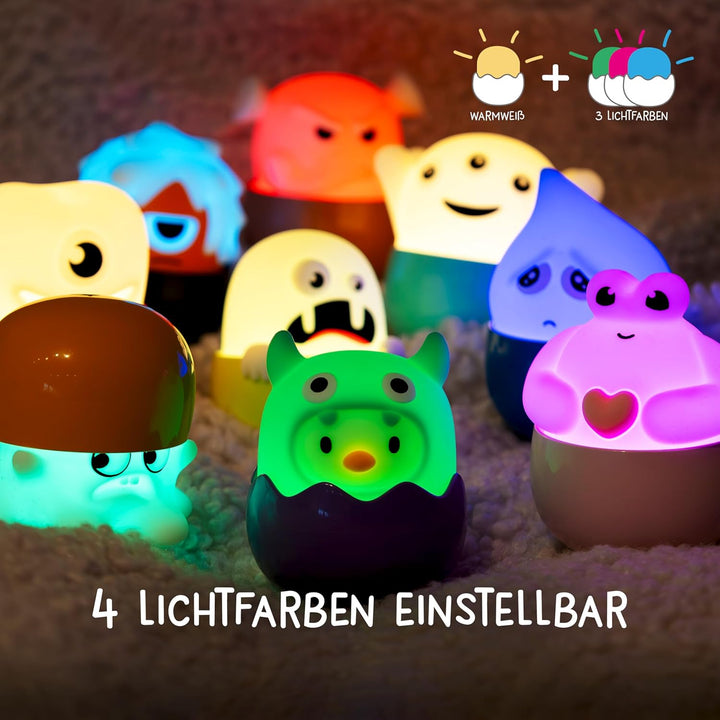 MegaLight Blind Box Mini Nachtlichter für Kinder 5er Pack | Serie 2 | Monster | Mystery Box | Carele