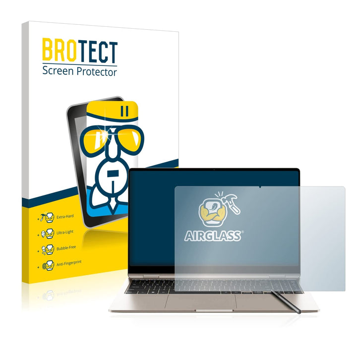 BROTECT Schutzglas für Samsung Galaxy Book3 360 15.6" Schutzfolie Panzer Folie Glas[Extrem Kratzfest