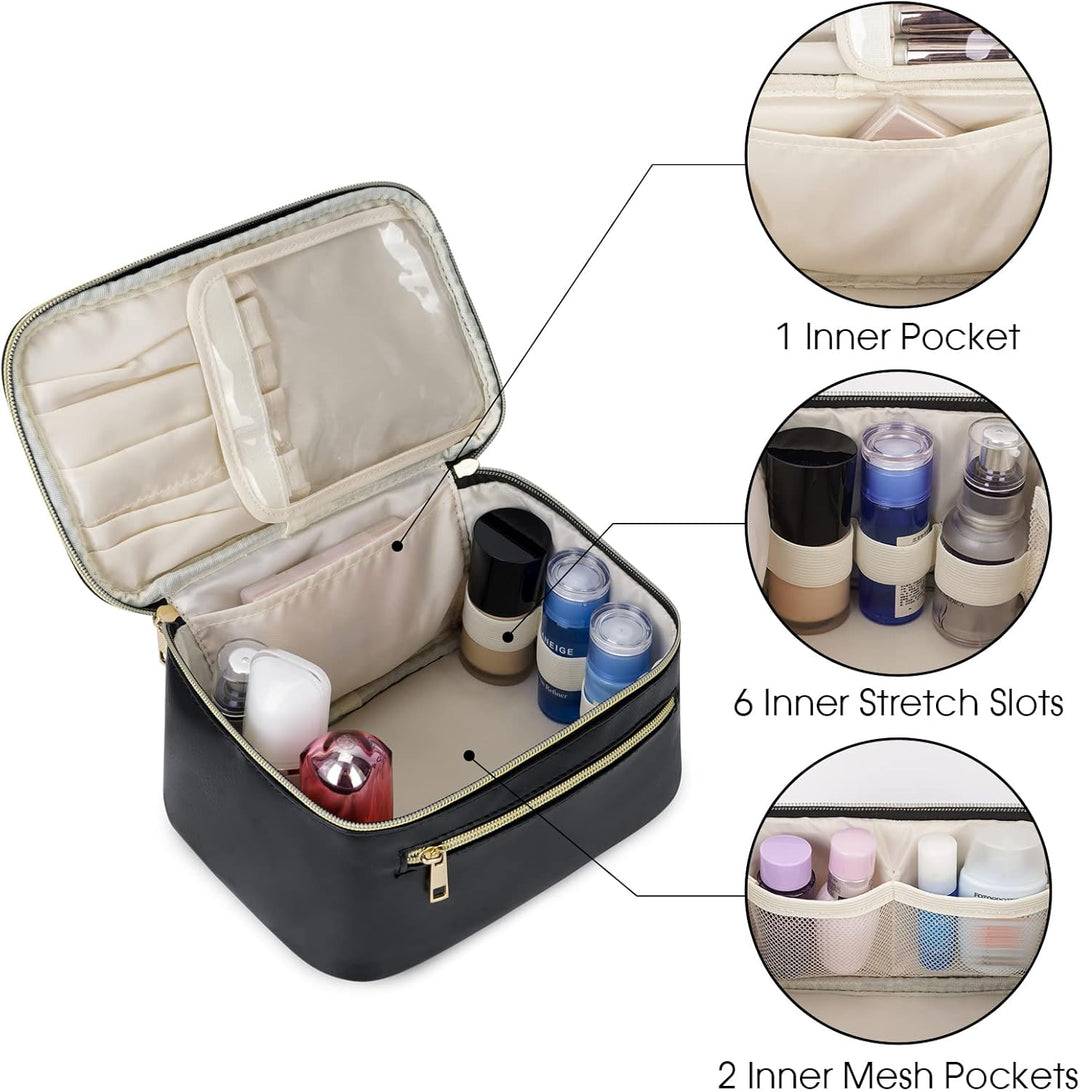 Wandering Nature Make-up-Tasche, Reise-Make-up-Organizer, Kosmetikpinsel-Tasche für Damen, aus umwel