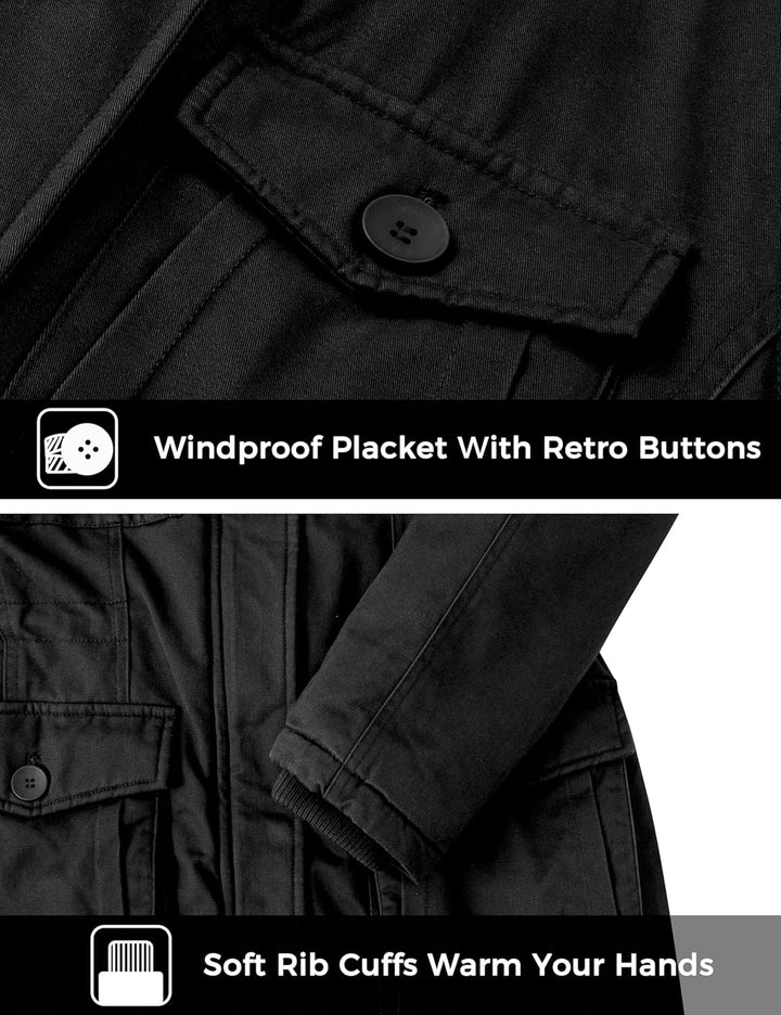 Wantdo Damen Klassische Baumwoll Jacke Warmer Fleece Mantel Winter Outdoor Parka Jacke Mittellanger