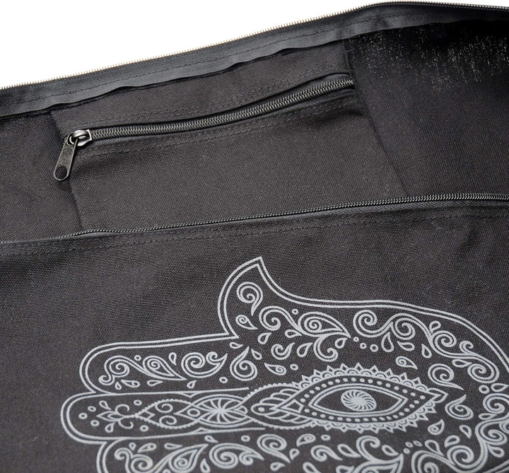 Yogatasche Yogibag® Basic - Zip - Cotton - Art Collection - 65 Cm - Hand Of Fatima - Black