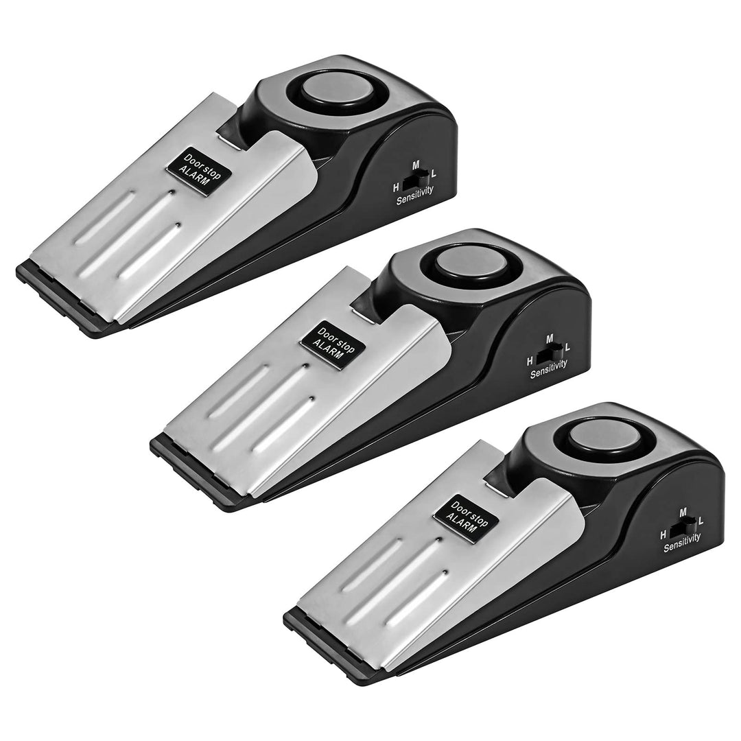 Türstopper Alarm Alarm Keil für Tür Türstopper mit Rutschfestem Gummi und Alarm mit 120dB (3Packung)
