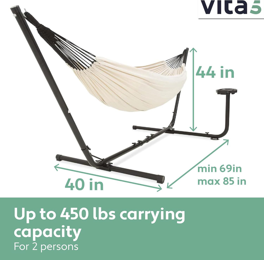 Vita5 Hängematte mit Gestell, Hängematten Outdoor 2 Personen mit Tragetasche, für Garten Pool, Balko