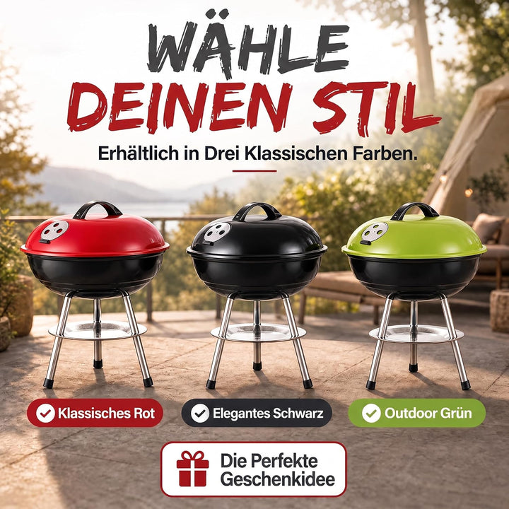 Micro BBQ Campinggrill Kugelgrill Mini Grill; Kompakter Reise Holzkohle-Grill Tischgrill Edelstahl e