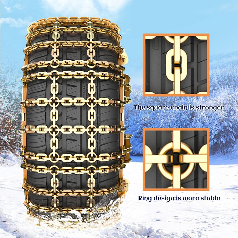 Schneeketten, Auto-Anti-Rutsch-Reifenketten, universelles Edelstahl-Schneeketten-Set, verstellbare r