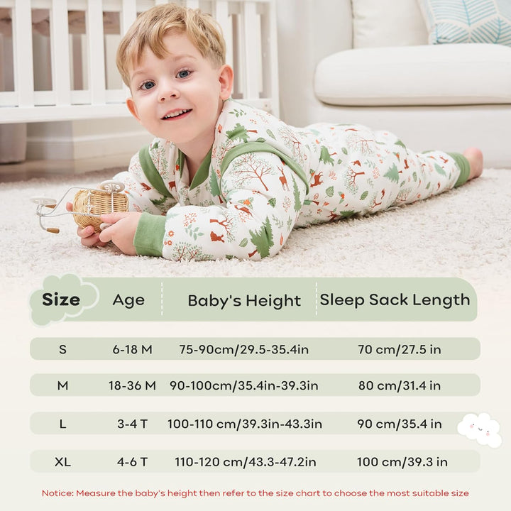 Looxii Baby Schlafsack Winter mit Füssen Baumwolle Winterschlafsack 3.0 Tog Warm Babyschlafsack mit