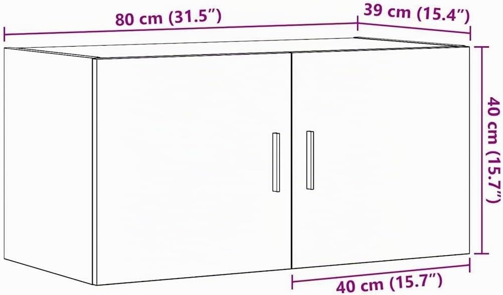 vidaXL Wandschrank Artisan-Eiche 80x39x40 cm Holzwerkstoff, TV-Hängeschrank, TV-Hängeschränke, schwe
