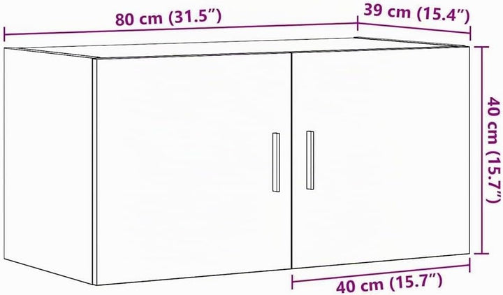 vidaXL Wandschrank Artisan-Eiche 80x39x40 cm Holzwerkstoff, TV-Hängeschrank, TV-Hängeschränke, schwe