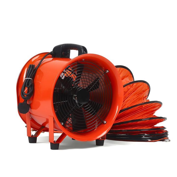 12 Zoll Kanalventilator 520 W, Schlauch, Werkstatt und Rauchabsauggerät, 30 cm Staubabsaugung mit 5
