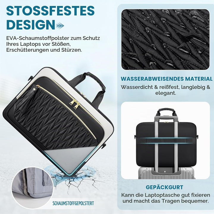 RAINSMORE Laptoptasche 17,3 Zoll für Damen Aktentasche Wasserdichte Arbeitstasche Grosse Lehrertasch
