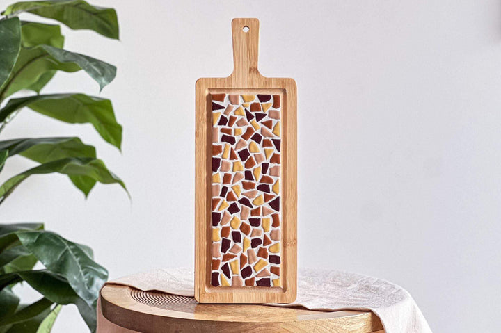 Little Creations mosaik Servierbrett Beige | DIY Bastelset Erwachsene | Gestalte deine eigene Servie