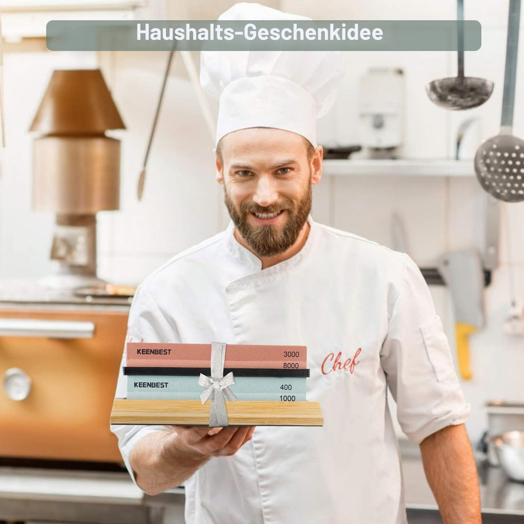 Schleifstein Set Japanischer Messerschärfer Stein Abziehstein 400 1000 3000 8000 Wetzstein für Messe