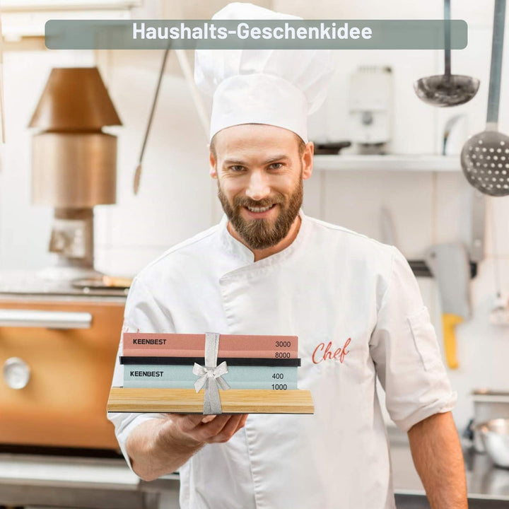 Schleifstein Set Japanischer Messerschärfer Stein Abziehstein 400 1000 3000 8000 Wetzstein für Messe