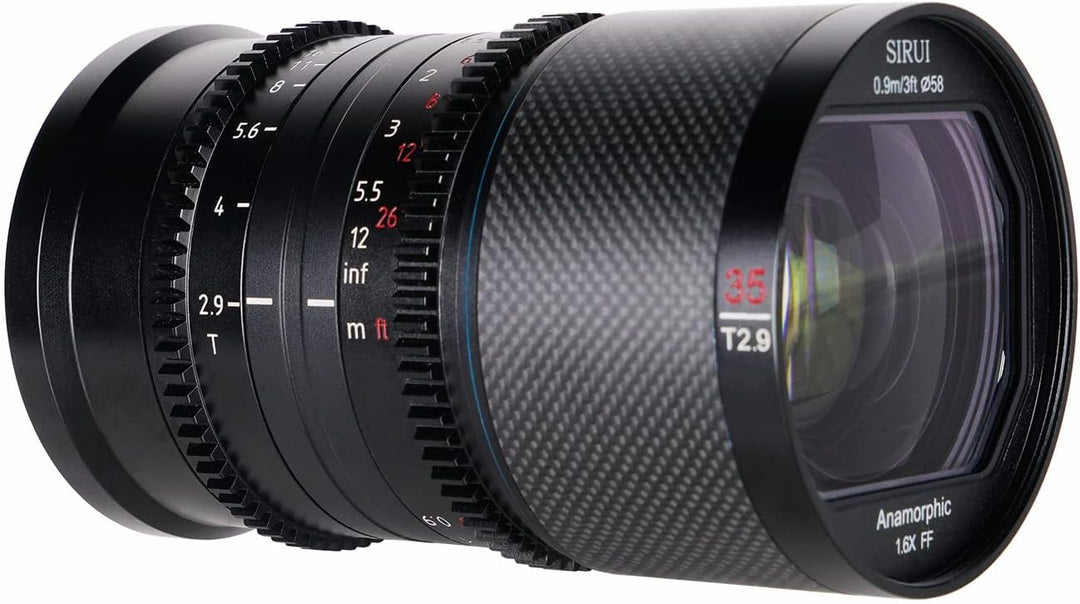SIRUI Saturn 35mm T2.9 1.6X Vollformat Kohlefaser Anamorphes Prime Objektiv, Leichtes Kino-Objektiv