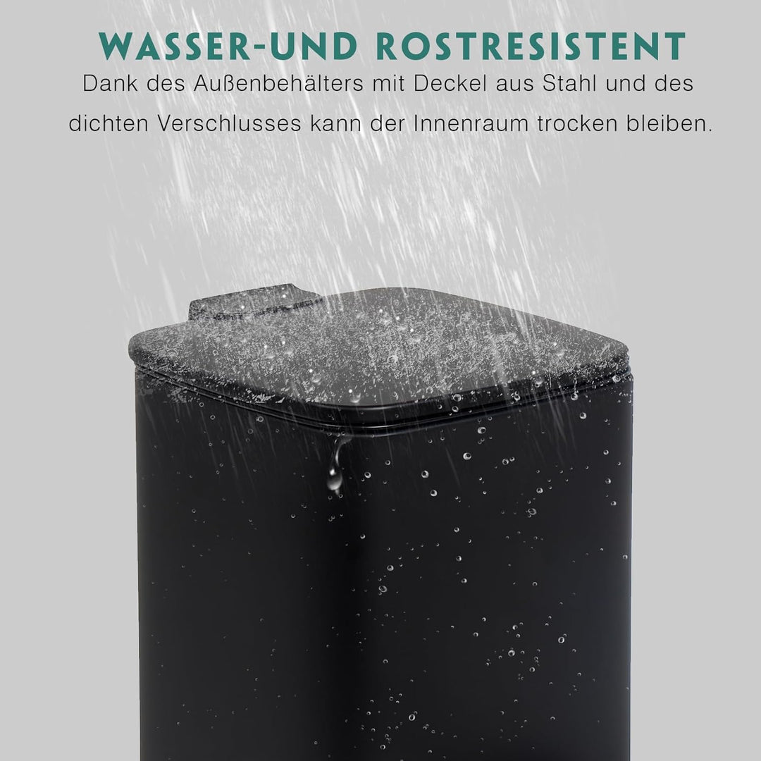Kosmetikeimer 8L, Mülleimer bad, Badmülleimer mit Deckel, (Soft Close) Tretmülleimer aus Metall für