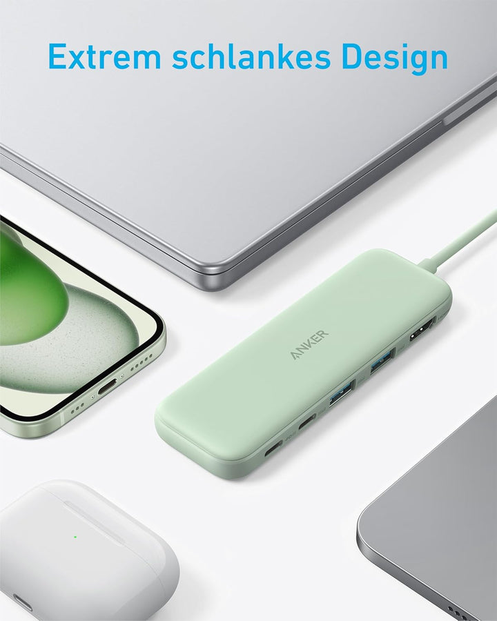 Anker USB C Hub, 332 USB-C Hub (5-in-1) mit 4K HDMI Display, 5Gbps Datenanschluss und 2 USB-A Ports