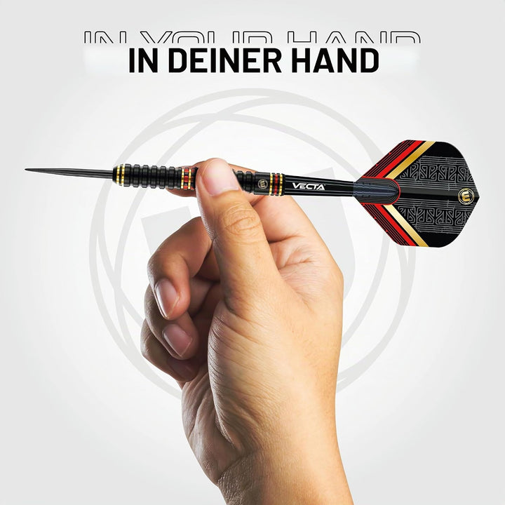 WINMAU Valhalla Profi Stahlspitze Wolfram Dartpfeile mit Flüge und Stiele (Wellen) 24g Steeltip, 24g