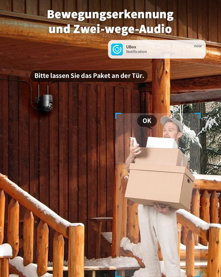 24/7 Aufzeichnung 4G LTE Überwachungskamera Aussen mit SIM Karte, Outdoor Kamera Überwachung Ohne WL