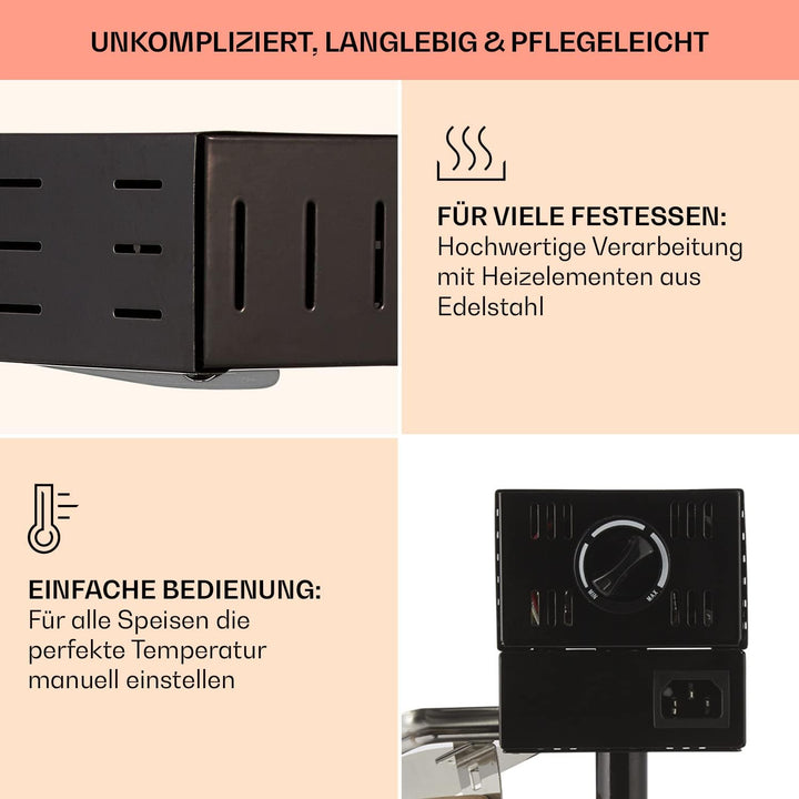 Klarstein Appenzell 2G Schweizer Raclette Grill - Käse-Raclette, Tischgrill, Standgerät, traditionel