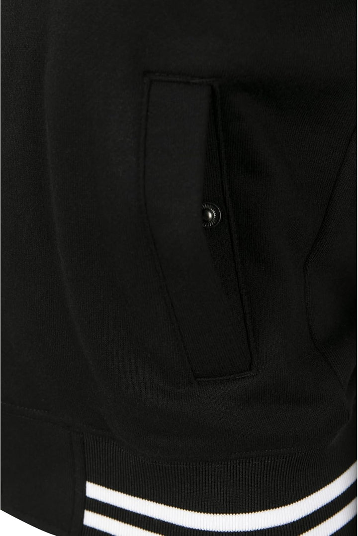 Urban Classics Damen Ladies Inset College Sweat Jacket XS Blk/Wht, XS Blk/Wht