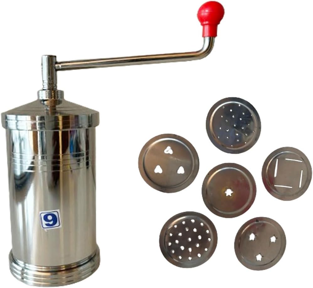 Edelstahl-Nudelmacher/Sev-Maker/Edelstahl-Murukulu mit 6 verschiedenen Jali-Farben