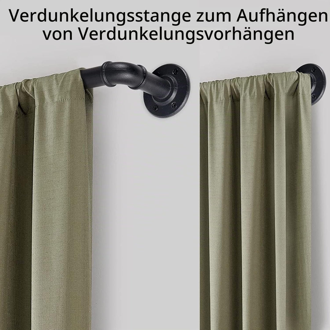 Schwarze Gardinenstange Ausziehbar Metall x2 Sätze, Industrie Verstellbare Ausziehbare Gardinenstang
