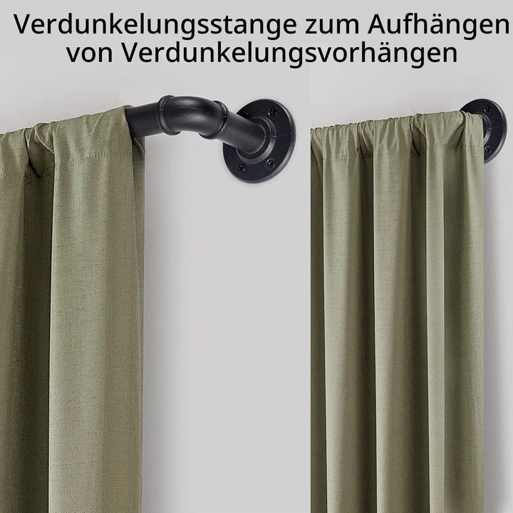 Schwarze Gardinenstange Ausziehbar Metall x2 Sätze, Industrie Verstellbare Ausziehbare Gardinenstang