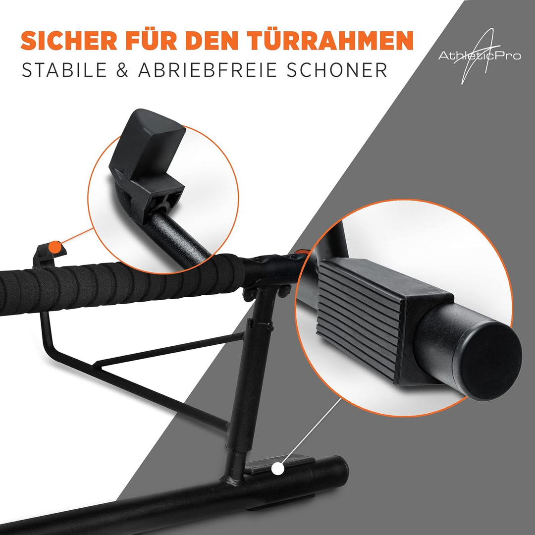 AthleticPro - Das Original - Klimmzugstange Türrahmen - Stark belastbare Pull up bar [bis 200 KG]- T