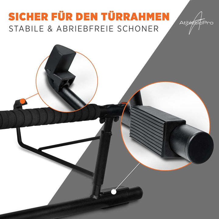 AthleticPro - Das Original - Klimmzugstange Türrahmen - Stark belastbare Pull up bar [bis 200 KG]- T