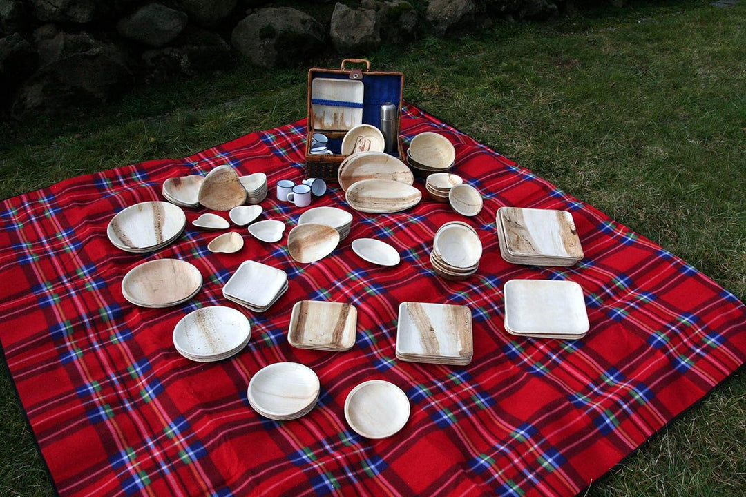 Waipur Bio Palmblatt Teller - 25 Teller eckig 18x18 cm - Premium Einmalteller kompostierbar - Umwelt