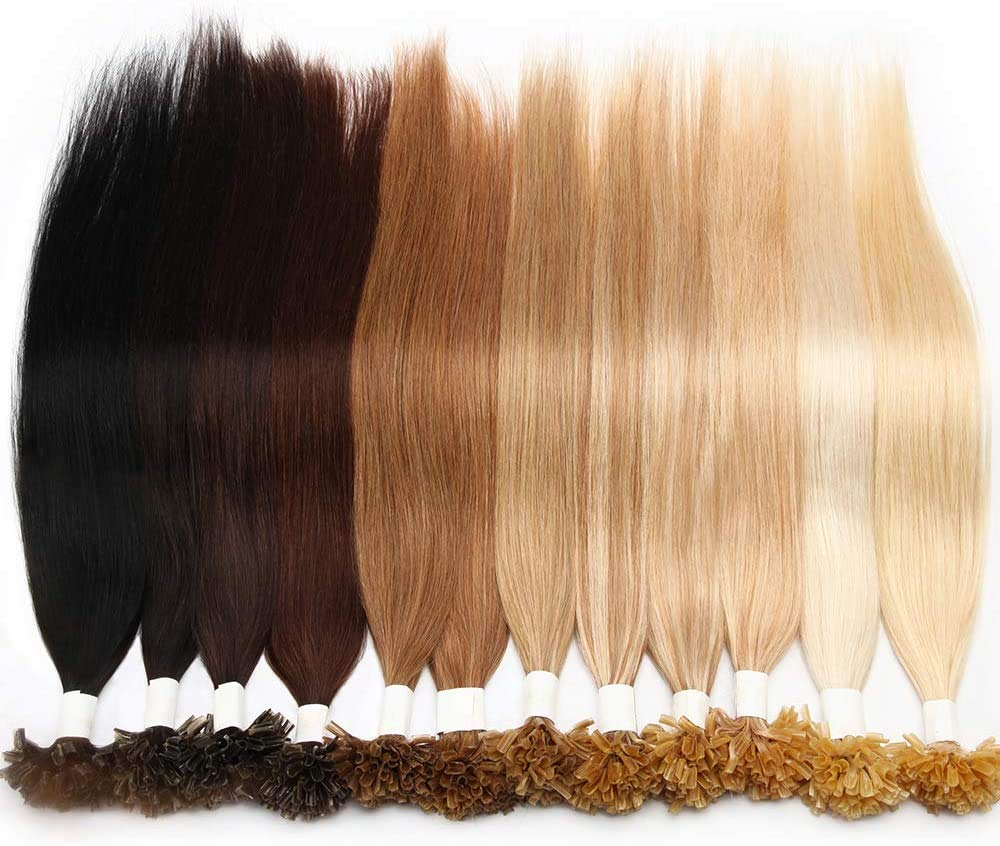SEGO Extensions Haare Bondings Echthaar Bonded U Tips Remy Haarverlängerung Keratin Glue 200 Strähne