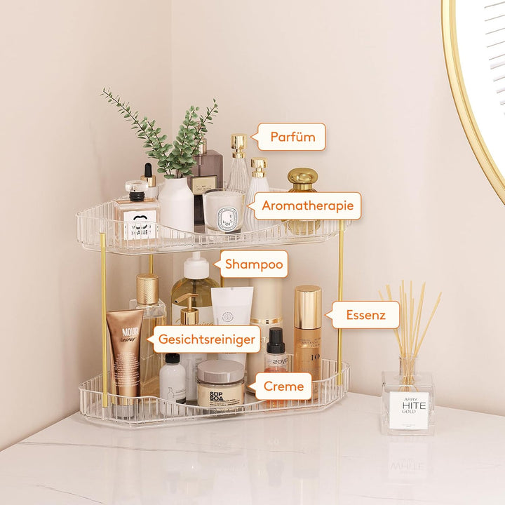 Lifewit Make Up Organizer, Schminktisch Organizer, Stabil Eck-Mehrzweck-Regal für Parfüm/Hautpflegem