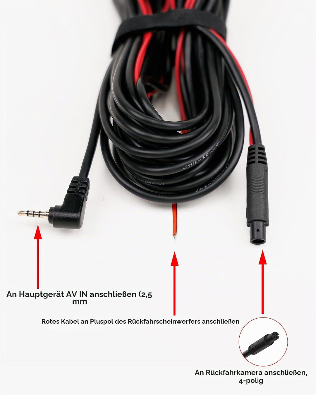 WOLFBOX 15m/50FT Rückfahrkamera Längere Ersatzkabel G840S/G840H/G850/G900/G930/i07 Spiegel-Dashboard