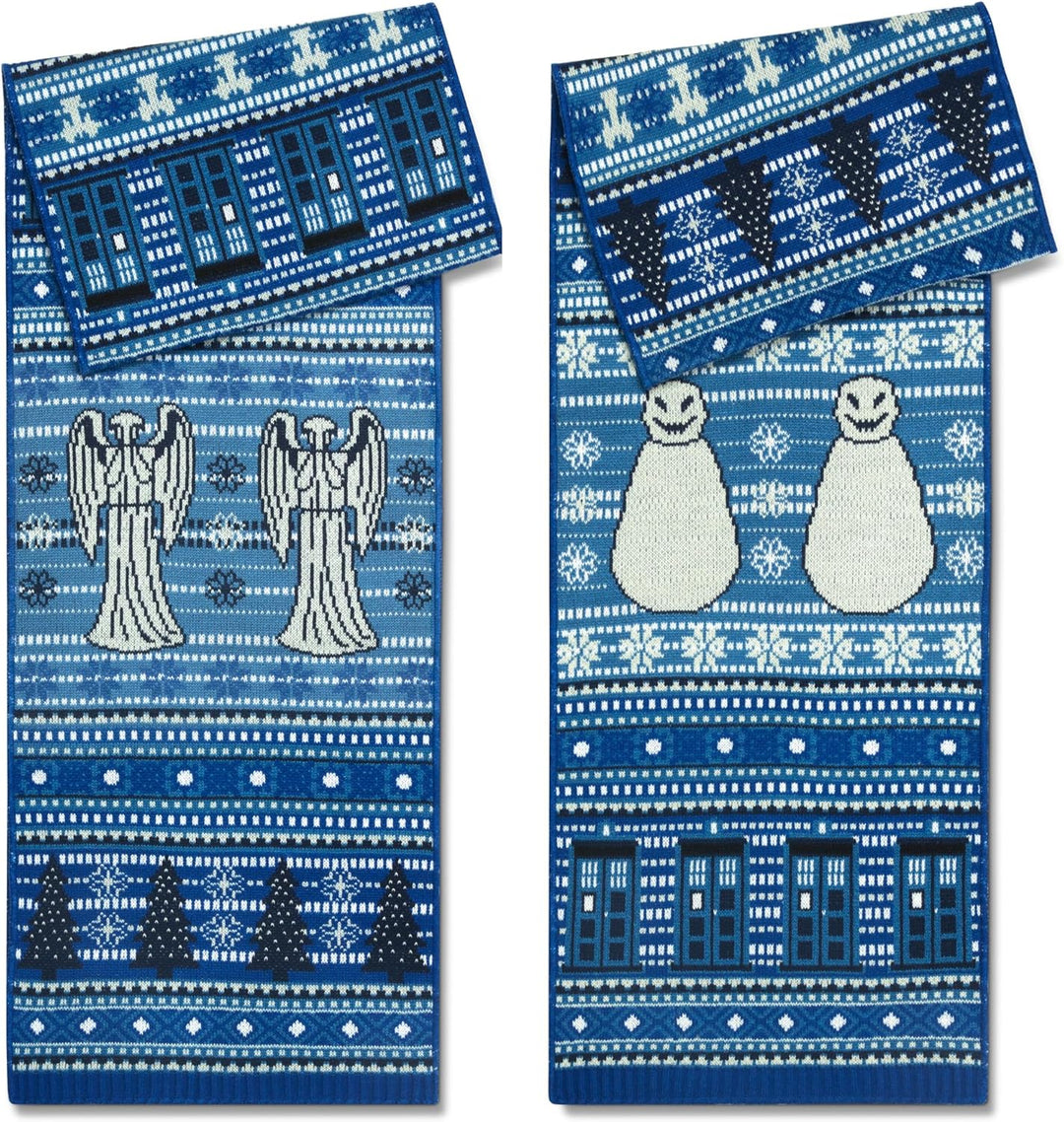 DOCTOR WHO Weihnachtsschal – Offizieller BBC Fanartikel Blau, Blau