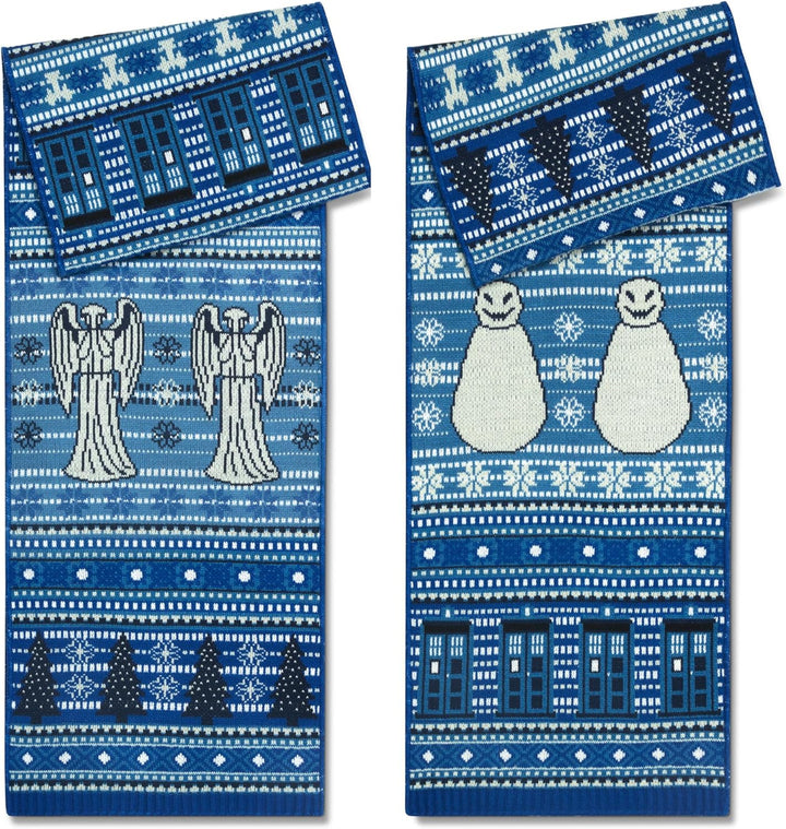 DOCTOR WHO Weihnachtsschal – Offizieller BBC Fanartikel Blau, Blau