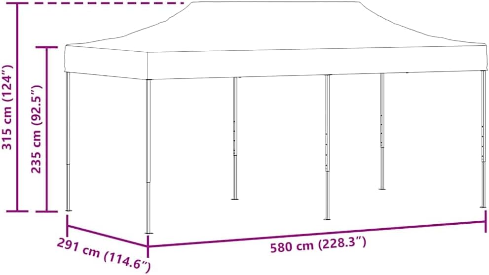 vidaXL Faltzelt 3x6m Cremeweiss Partyzelt Festzelt Gartenzelt Gartenpavillon One size Creme, One siz