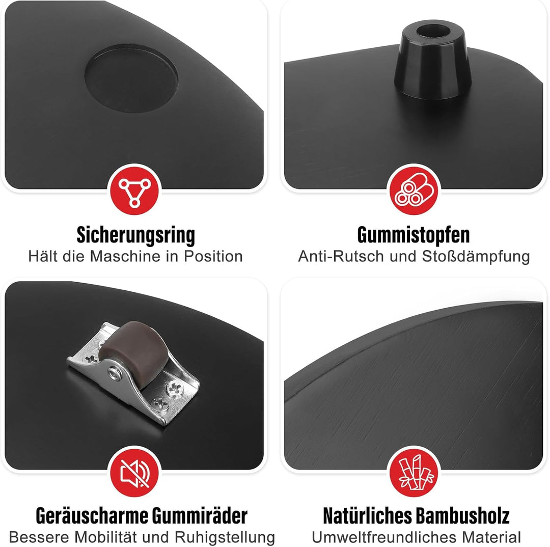 Bambus Gleitbrett für Thermomix TM7, Rollbrett zum mühelosen Verschieben | Schützt die sensible Waag