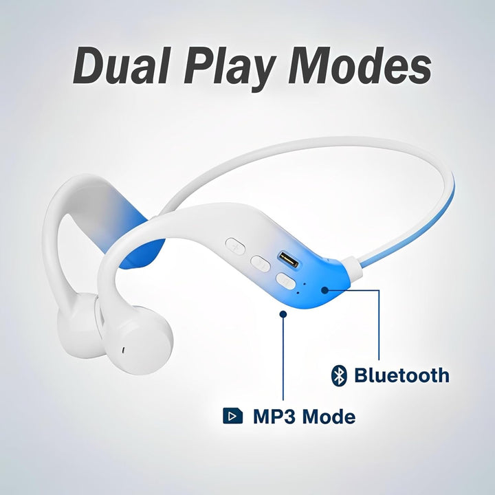 Bone Conduction Kopfhörer Bluetooth 5.4 mit 32-GB-MP3-Speicher, Open-Ear Knochenschall Sport Kopfhör