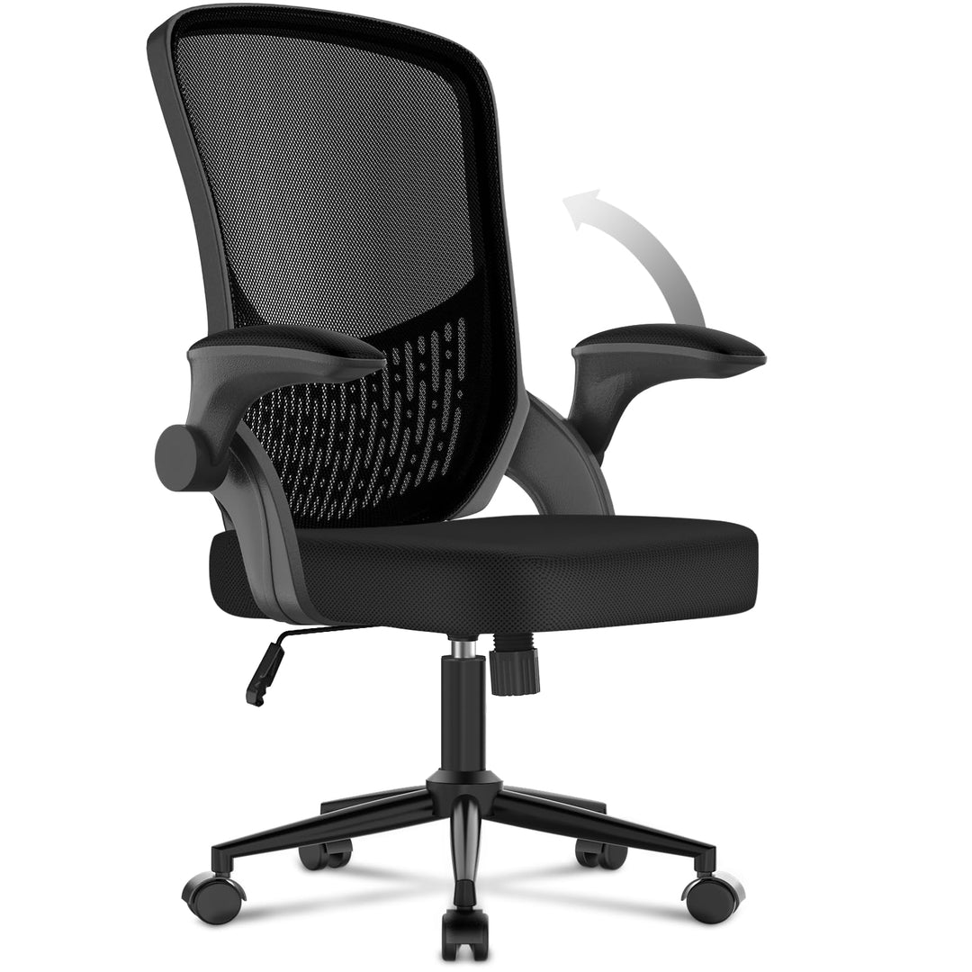naspaluro Ergonomischer Bürostuhl, Schreibtischstuhl mit klappbaren Armlehnen, höhenverstellbar, Nei