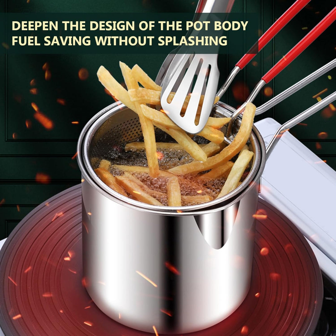 Mini Fryer Friteuse, kleiner Fritteuchsen -Topf mit Korb, Mini Friteus -Topf Edelstahl Fritteuchsenp