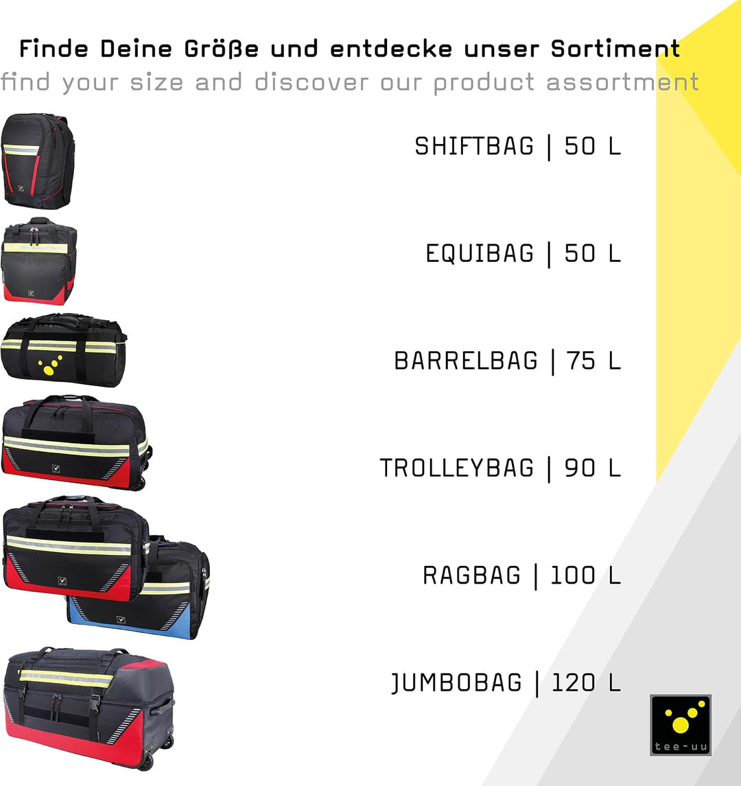 tee-uu BARRELBAG Bekleidungstasche (verschiedene Varianten) | robuste Plane | ca. 75 L Volumen | ink