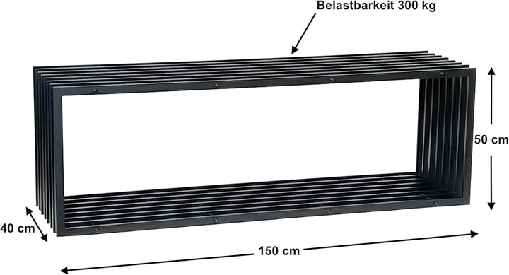DanDiBo Gartenbank Metall Schwarz Wetterfest Massiv 150 cm Sitzbank Modern 96430 Parkbank Eisen Lame