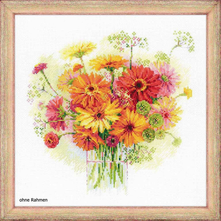 Riolis Stickbild-Set, Motiv Gerbera Water Colour