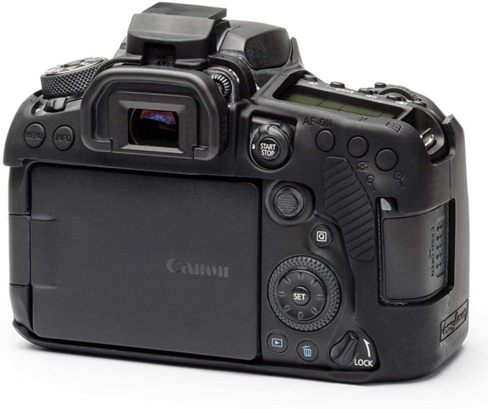 easyCover - Silikon Kameratasche - Schutz für Ihre Kamera - Canon 90D - Schwarz