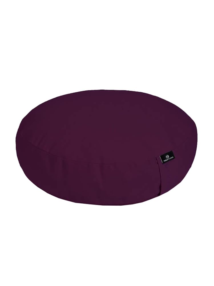 Yoga Studio EU Relaxed Meditationskissen, Buchweizen, 38 x 9 cm, mit integriertem Tragegriff Flieder