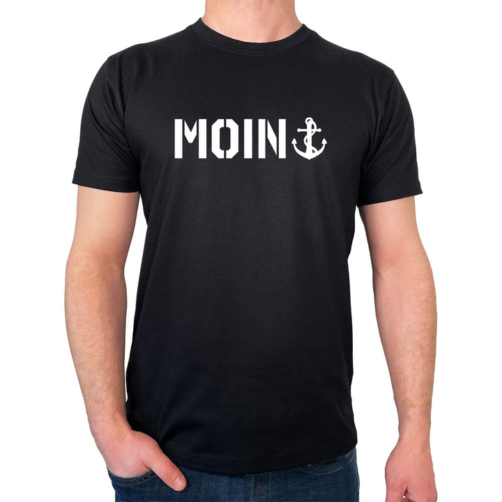 Herren T-Shirt Moin Anker Geschenk Grösse S-3XL Bio Baumwolle Fairtrade Moin Anker Geschenkidee, S S