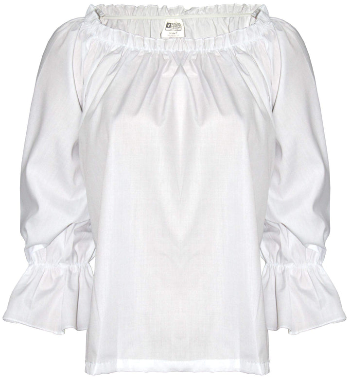 Foxxeo Piratenbluse für Damen Piratenhemd weiss Mittelalter Bluse Hemd Karneval Fasching LARP Outfit