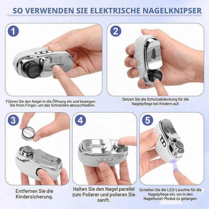 Elektrischer Nagelknipser, 4-in-1 Automatischen Nagelknipser, Electric Nail Clipper für Dicke Nägel