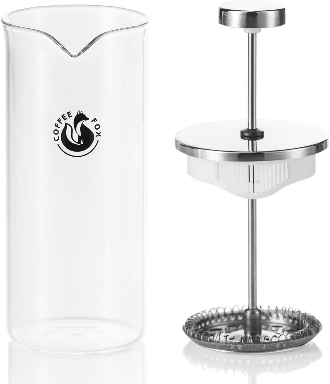 Coffee Fox Milchaufschäumer aus Glas - Manueller Milchschäumer & French Press Milchschaum 450 ml